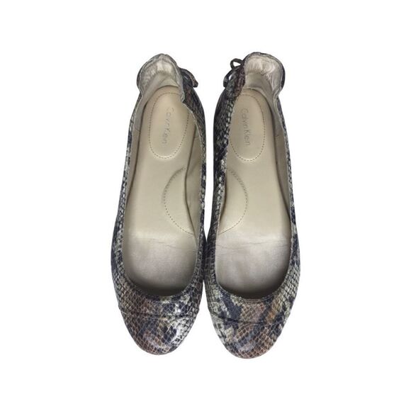 Calvin Klein Priya Faux Snakeskin Leather Flats Size 9.5 - Picture 2 of 12